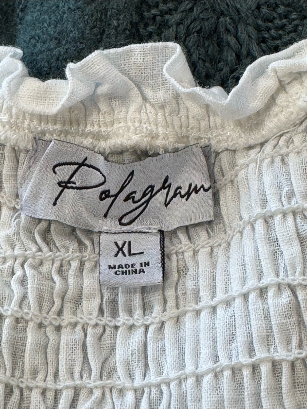 Polagram White Maxi Dress with Red & Green Embroidered Smocking - Picture 3 of 3